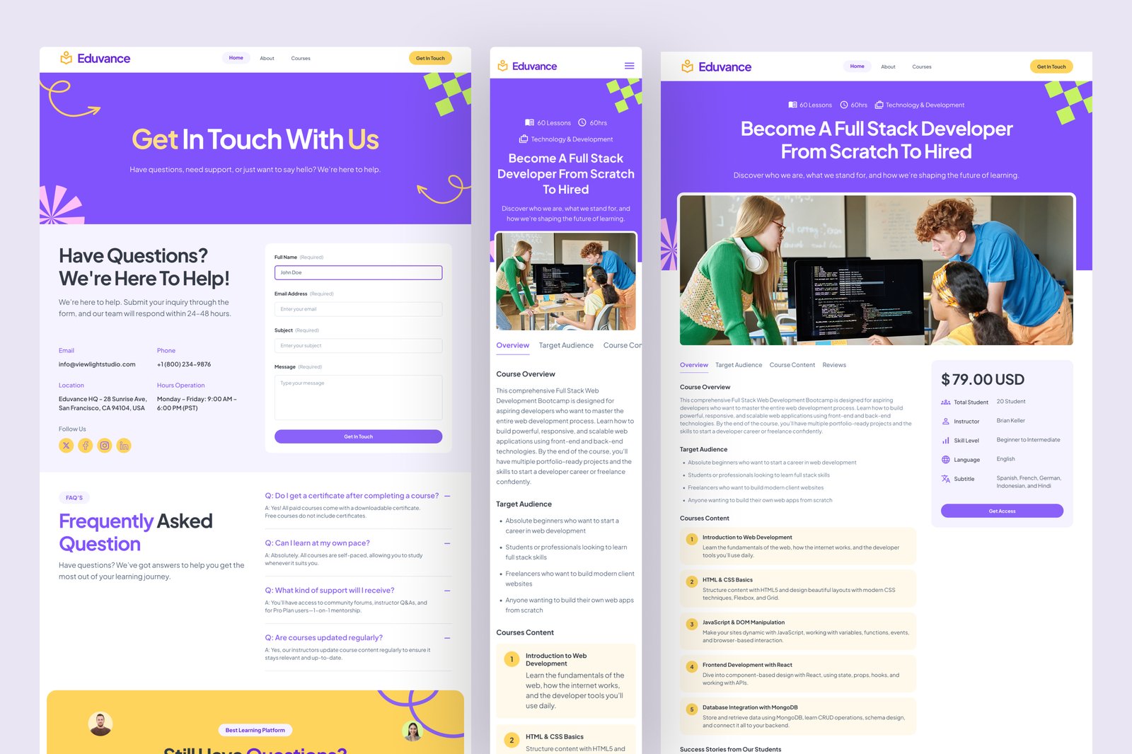 Eduvance - Education Website