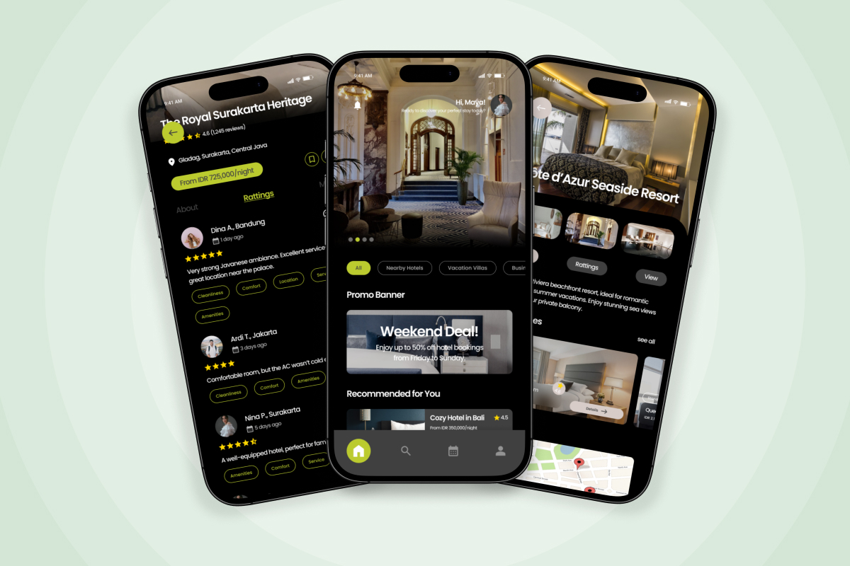 Stayvia – Hotel Booking App Design Template