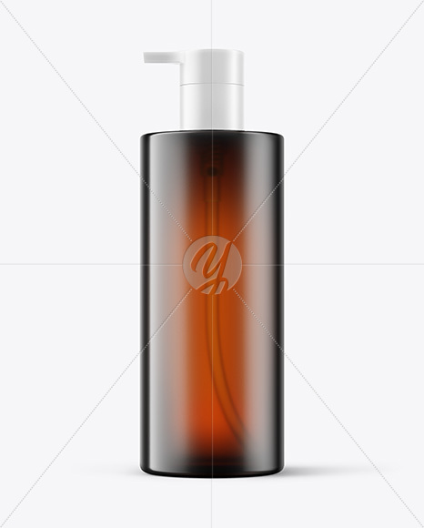 Plastic Cosmetic Bottles with Pump Cap Mockup