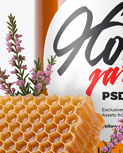 Clear Glass Jar with Heather Honey Mockup