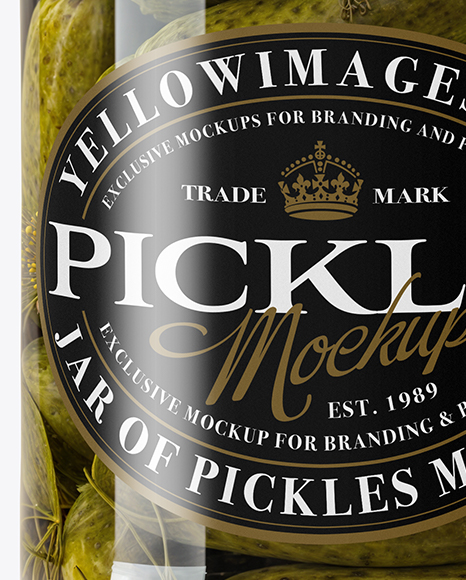 Сlamp Lid Glass Jar with Wholes Pickles Mockup