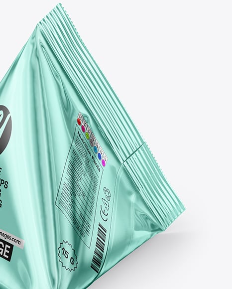 Glossy Metallic Triangular Package Mockup