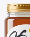 Clear Glass Jar with Sunflower Honey Mockup