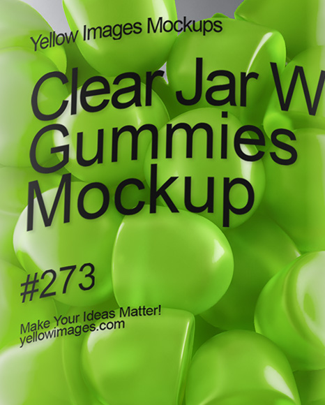 Plastic Jar with Gummies Mockup