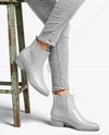 Chelsea Boots on Woman's Legs with Jeans Mockup