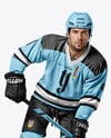Man Wearing Full Ice Hockey Kit Mockup