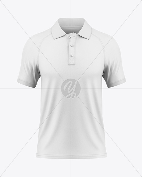 Men's Raglan Polo Shirt Mockup - Front View