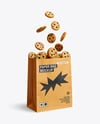 Paper Bag with Cookie Mockup