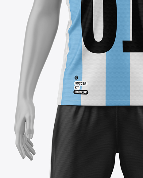 Soccer Full Kit w/ Mannequin Mockup - Front View