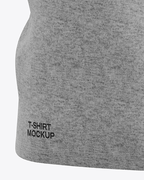 Heather T-Shirt Mockup - Back Half Side View