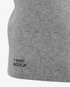 Heather T-Shirt Mockup - Back Half Side View
