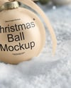 Matte Christmas Ball with Bow Mockup