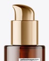 Amber Cosmetic Bottle with Pump Mockup