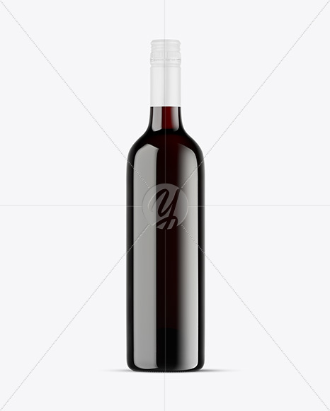 Antique Green Glass Red Wine Bottle Mockup