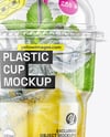 Clear Plastic Cup with Lemonade Mockup