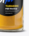 Glass Spice Jar with Turmeric Mockup