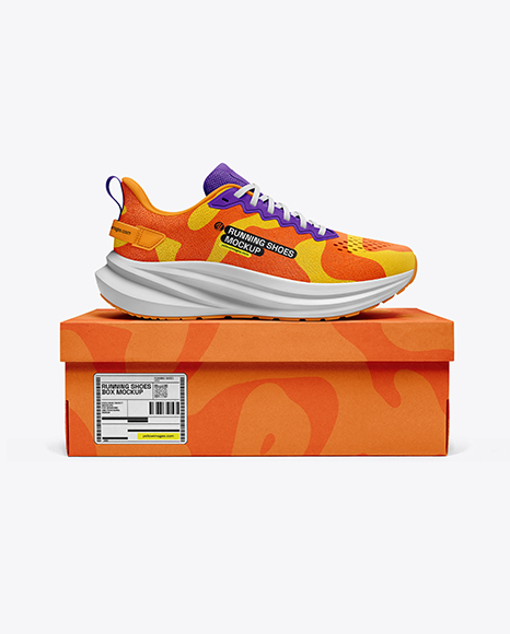Running Shoe on Box Mockup - Mockups