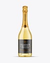 Clear Glass White Champagne Bottle Mockup