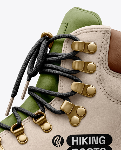 Hiking Boots with Shoe Box Mockup