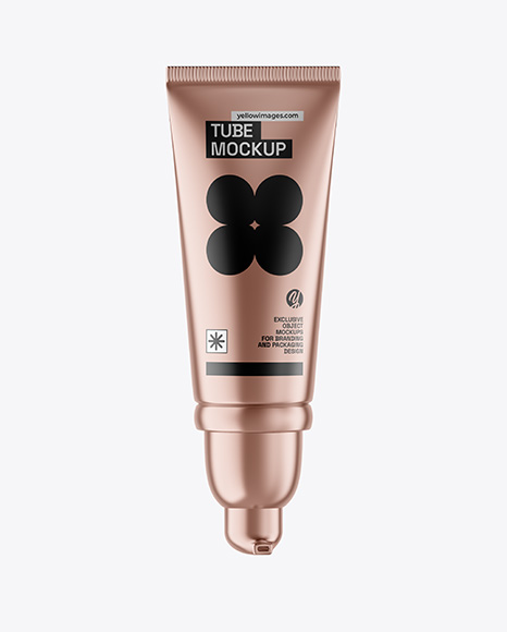 Metallic Cosmetic Tube with Box Mockup