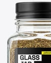Square Glass Jar with Za'atar Spice Mockup