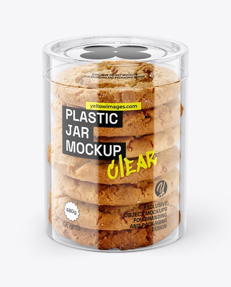 Clear Plastic Tube with Cookies Mockup - Plastic container mockup