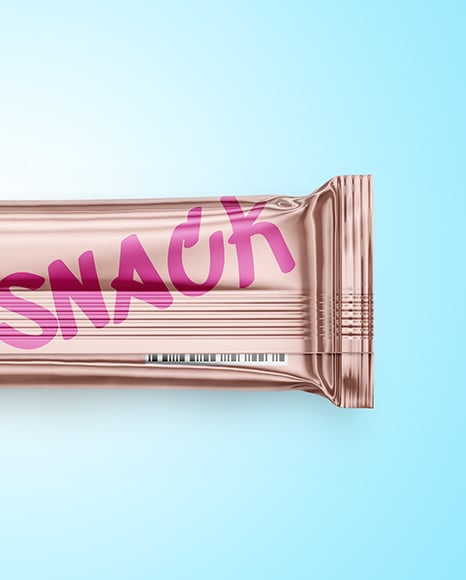 Glossy Metallic Snack Package Mockup