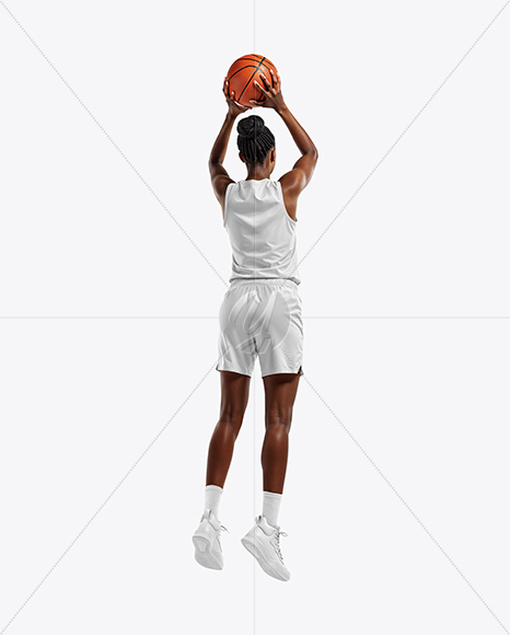 Black Woman Wearing Full Basketball Kit Mockup