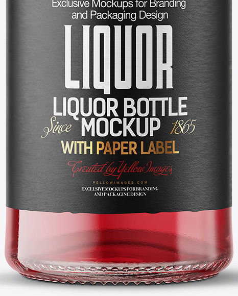Clear Glass Liquor Bottle Mockup