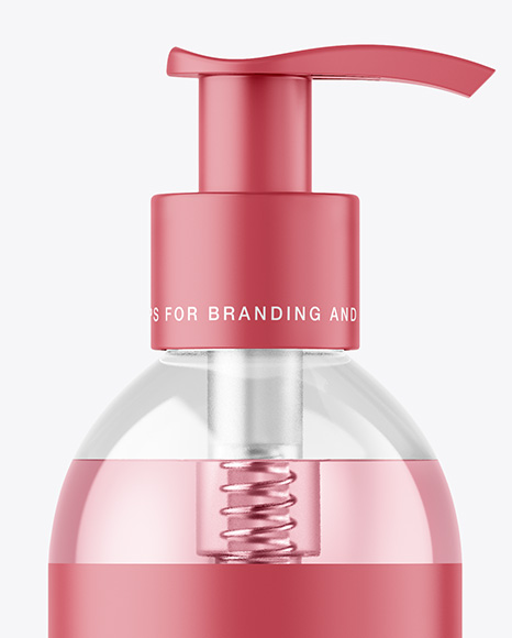 Clear Cosmetic Bottle with Pump Mockup