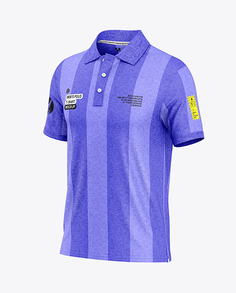 Men's Heather Polo Shirt Mockup - Half Side View