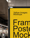 Framed Poster in Subway Station Mockup