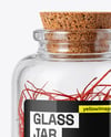 Glass Jar with Saffron Threads Mockup