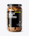 Glass Jar with Canned Stewed Meat Mockup