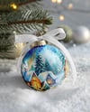 Matte Christmas Ball with Bow Mockup