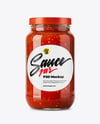 Glass Jar Filled Fermented Red Hot Pepper Sauce Mockup