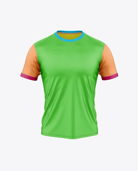 Round Collar Rugby Jersey Mockup - Front View