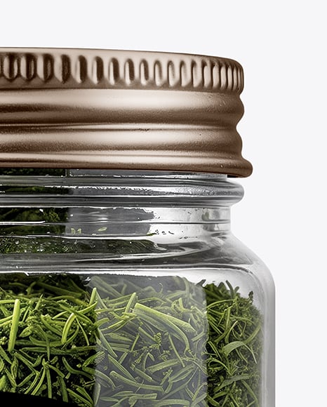 Plastic Jar with Dill Weed Spice Mockup
