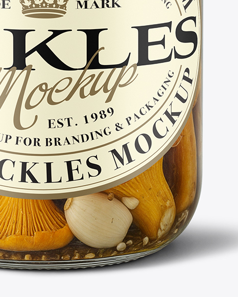 Jar with Chanterelles Mushrooms Mockup