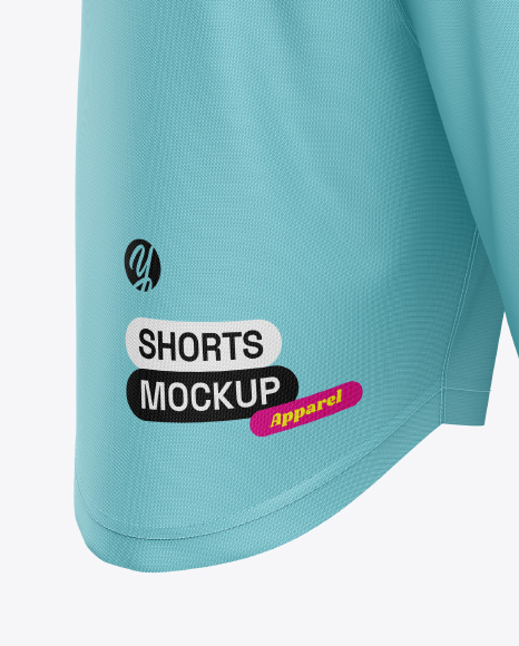 Soccer Shorts Mockup - Back Half Side View