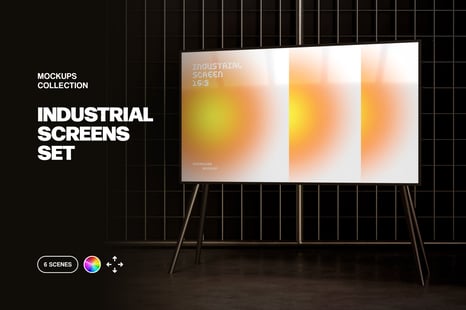 Industrial Screen Mockups - Indoor Advertising Mockups