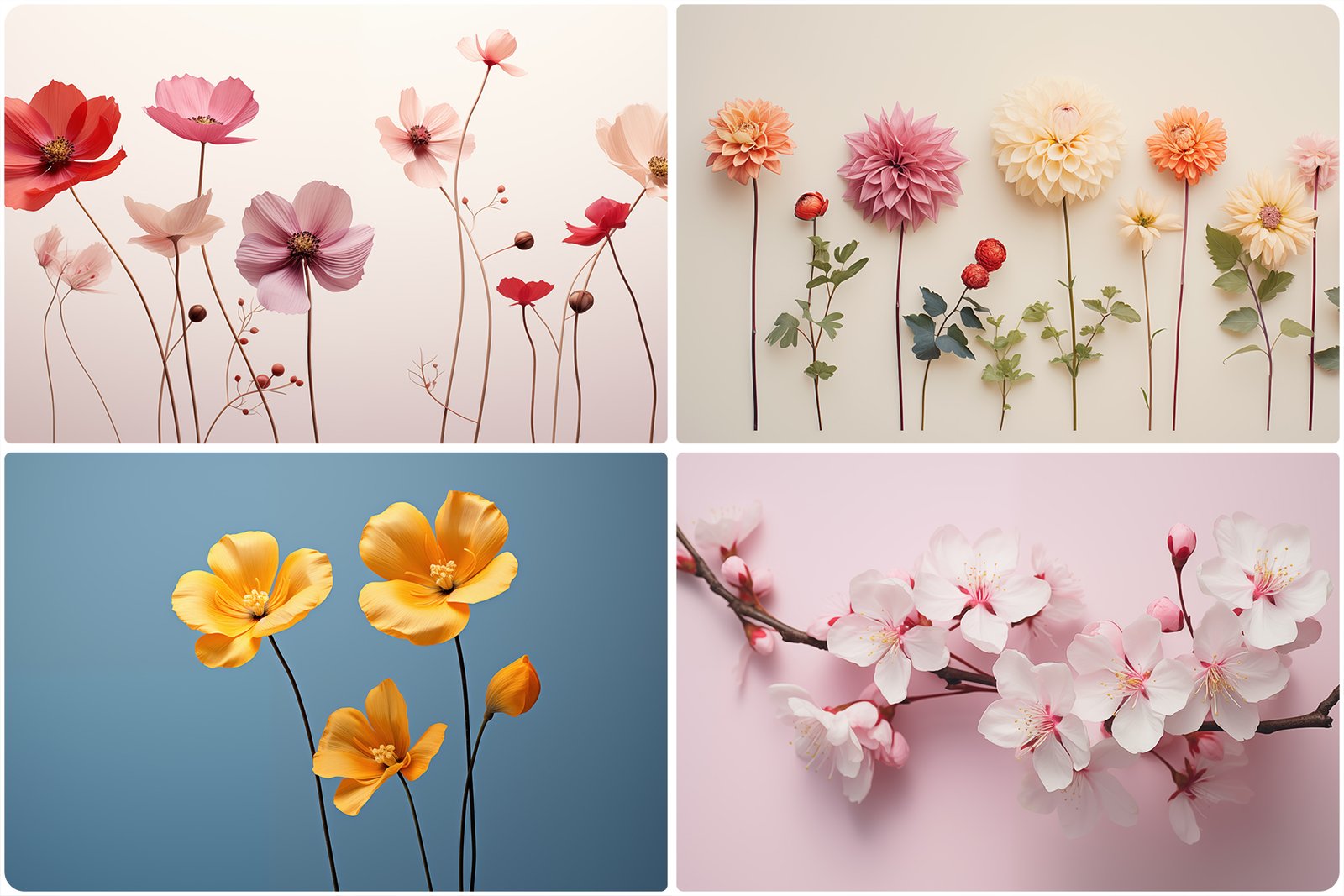 120 Flowers Poster Illustration Backgrounds