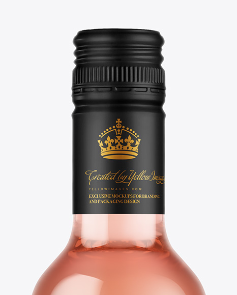 Clear Glass Rose Wine Bottle Mockup