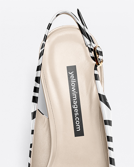 Pair of Glossy Slingbacks Mockup