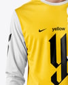Soccer Player Wearing Long Sleeve Jersey and Shorts Mockup