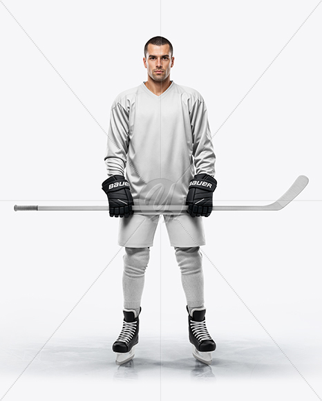 Man Wearing Full Hockey Kit Mockup