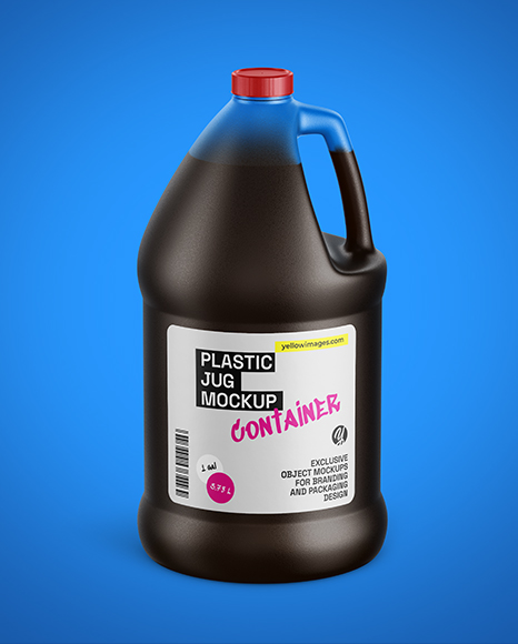 1 Gallon Plastic Jug with Liquid Mockup