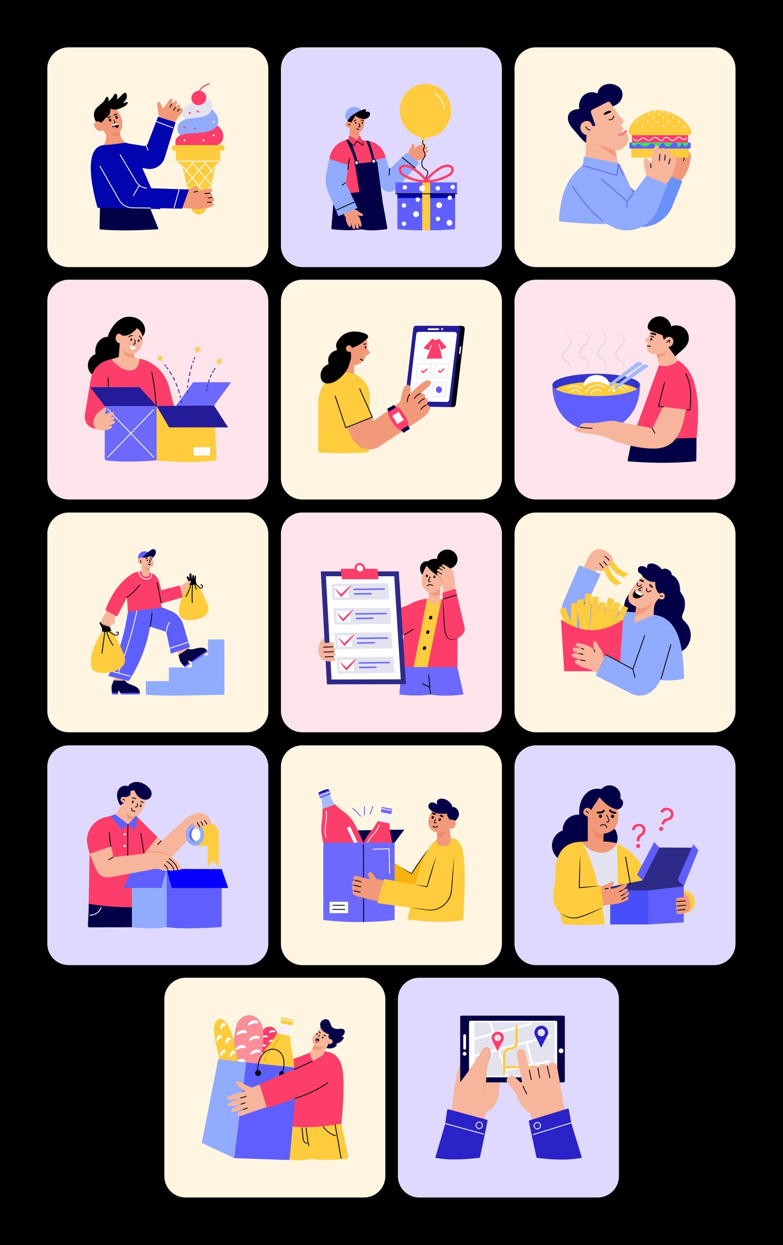 Delivery Illustration Art Set