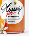 Clear Glass Jar with Orange Blossom Honey Mockup
