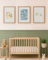 Nursery Room with Three Framed Posters Mockup
